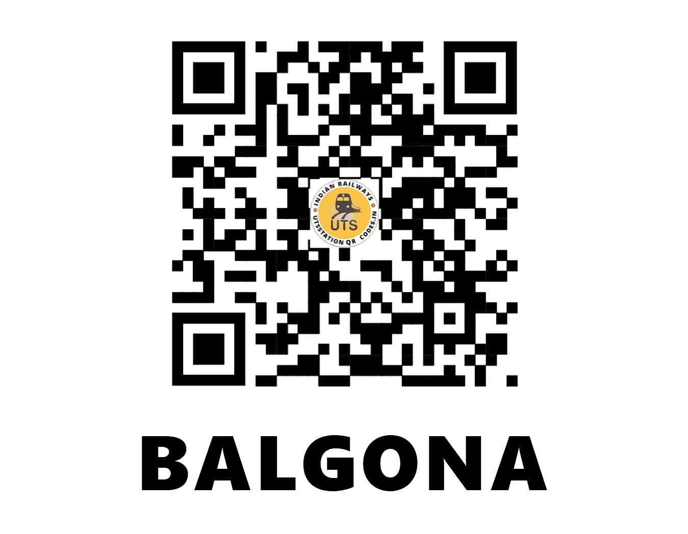 UTS QR Code for BALGONA - BGNA - ER (WEST BENGAL)